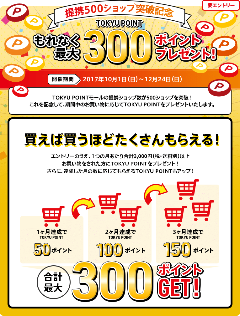 もれなく最大300ポイントプレゼント